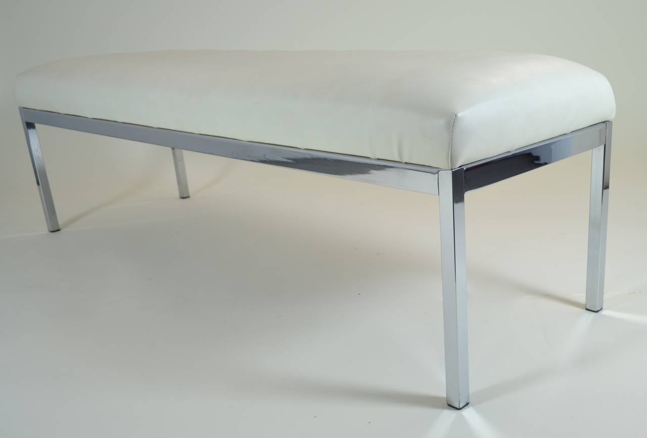 Chrome Long Bench In Excellent Condition In Norwalk, CT