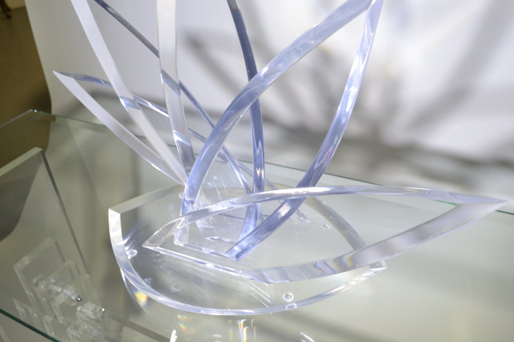 Late 20th Century Signed Van Teal Lucite Sculpture