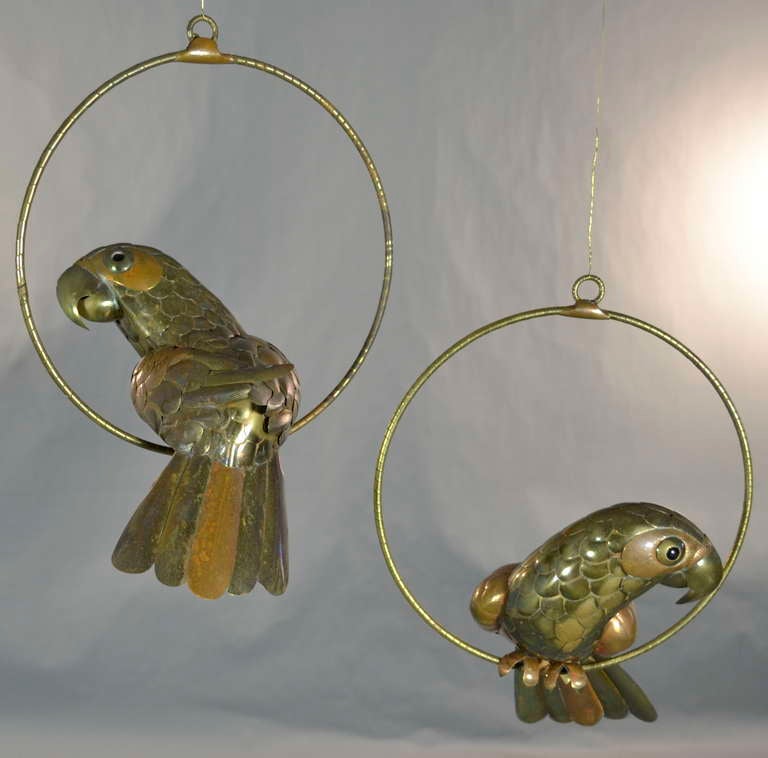 Late 20th Century Parrot Sculptures by Sergio Bustamante