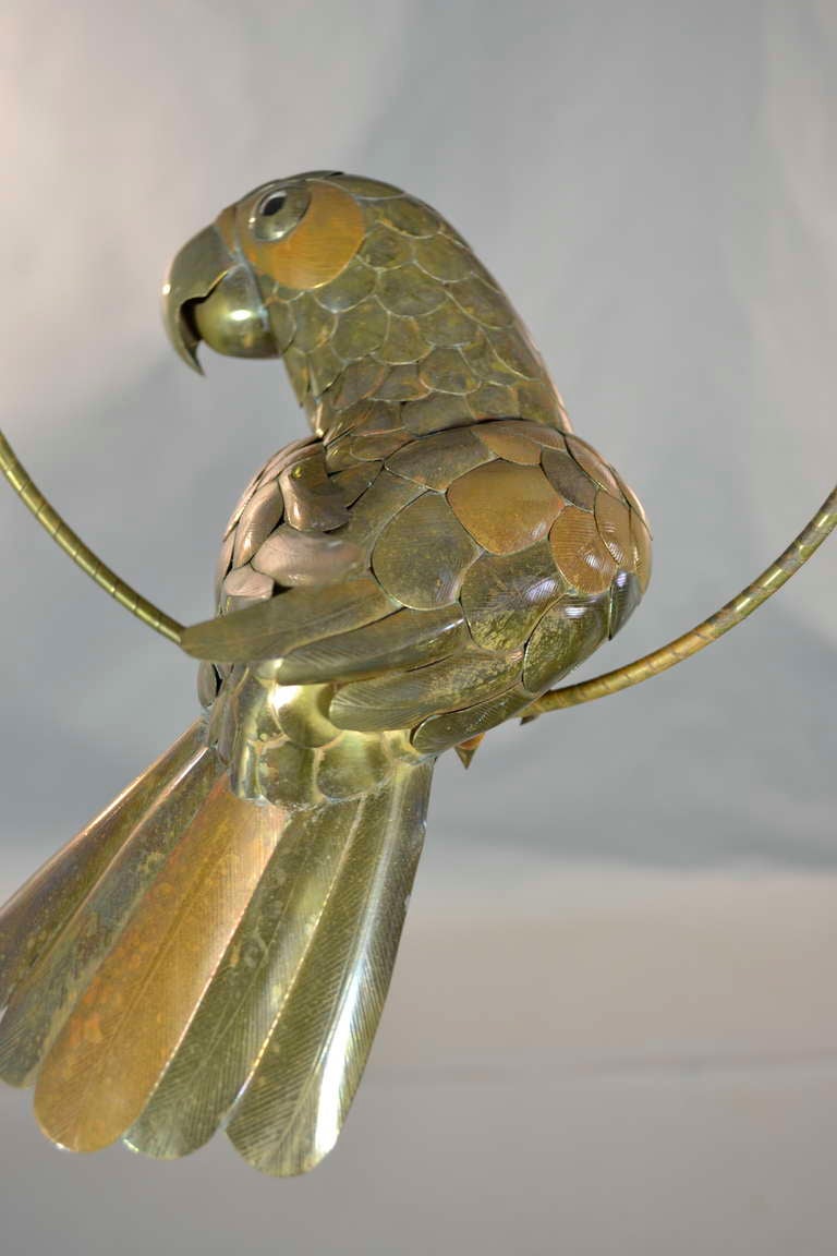 Brass Parrot Sculptures by Sergio Bustamante