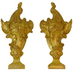Pair of Gilt Wood Wall Decorations