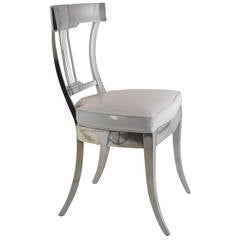 Polished Aluminum Klismos Chair