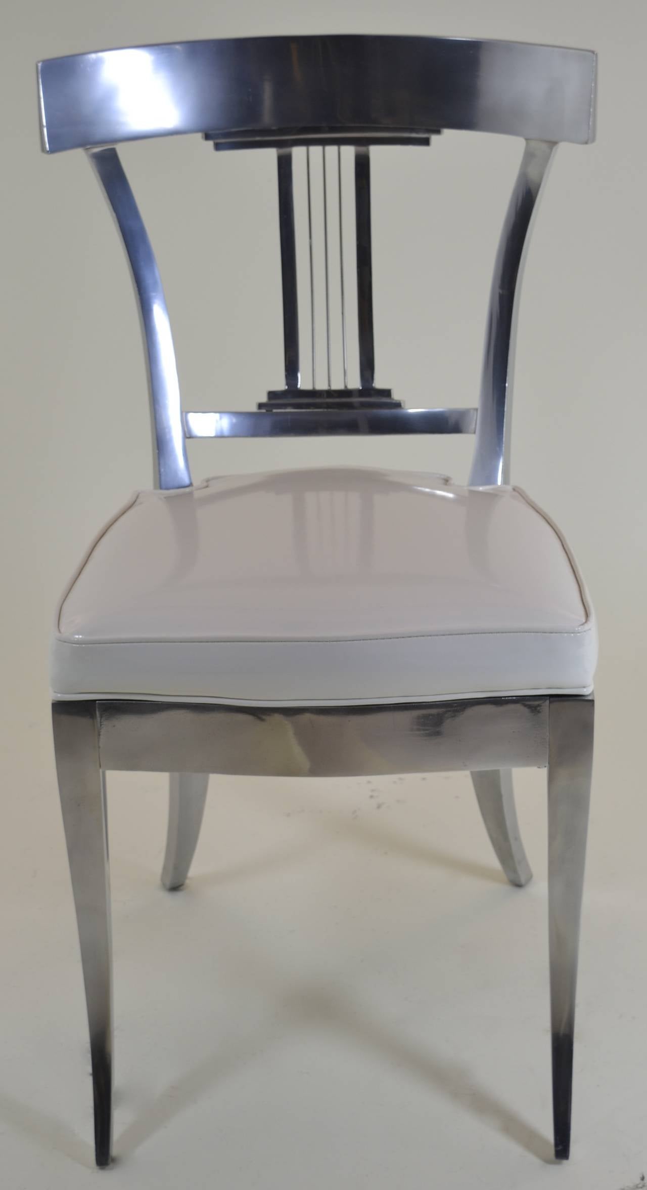 Late 20th Century Polished Aluminum Klismos Chair