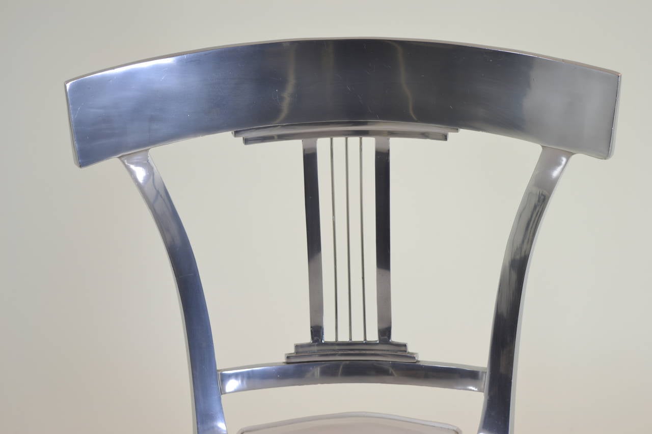 Polished Aluminum Klismos Chair 1