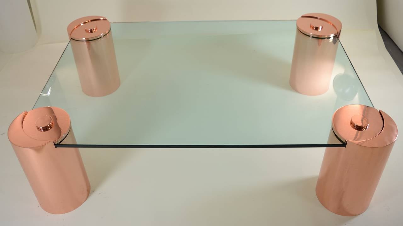 Late 20th Century Karl Springer Cocktail Table in Copper Finish