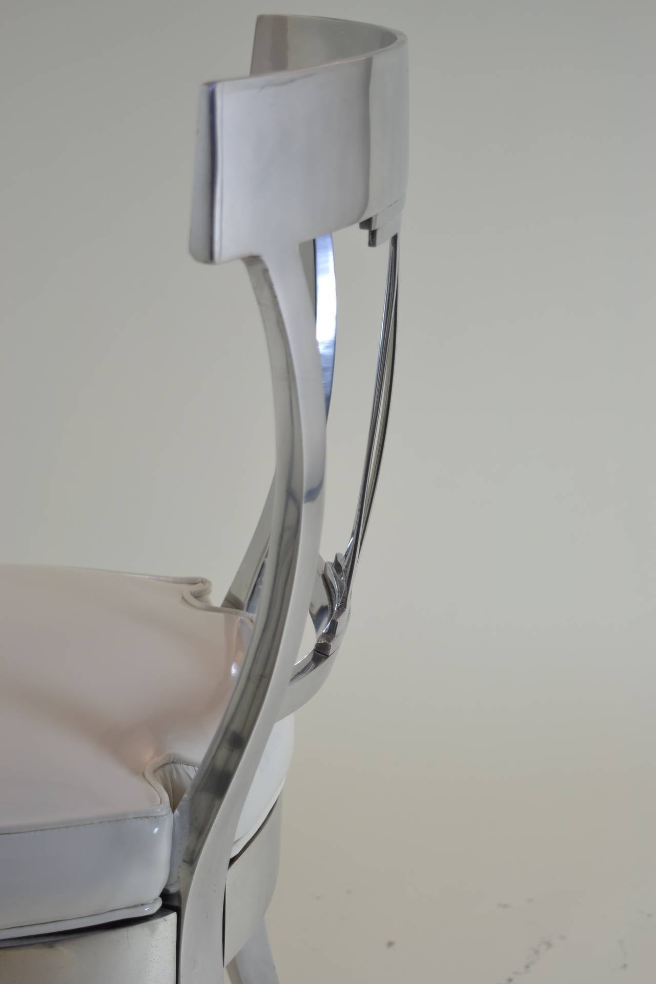 Polished Aluminum Klismos Chair 2