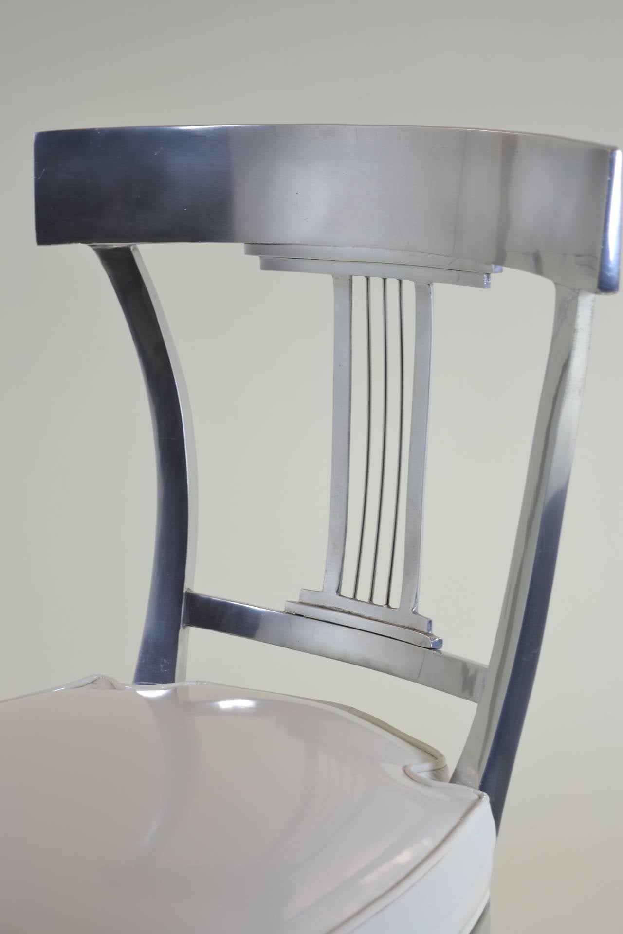 Polished Aluminum Klismos Chair 4