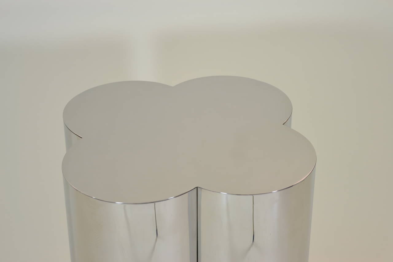 C. Jere Polished Steel Quatrefoil Table Base or Pedestal