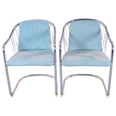 Pair of Vintage Chrome Side Chairs