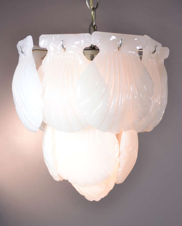 Mid-20th Century Murano Shell Chandelier For Sale