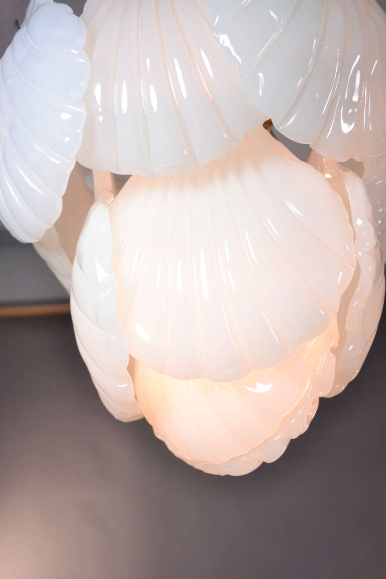 glass shell chandelier