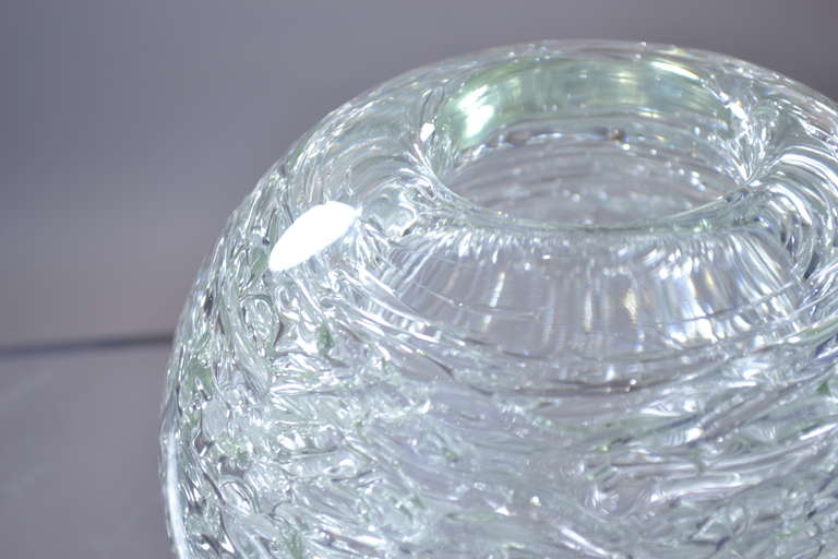 Heavy Glass Spherical Vase by Frantisek Vizner 1