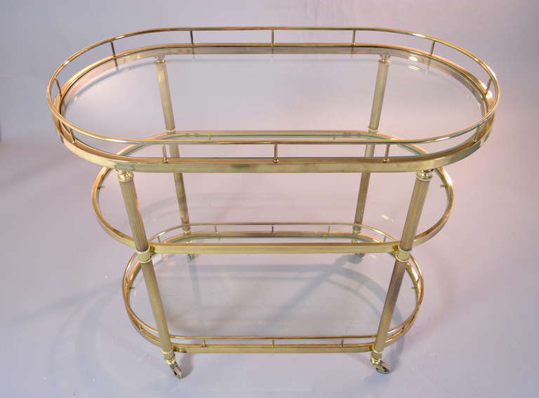 Late 20th Century Brass Cocktail Cart