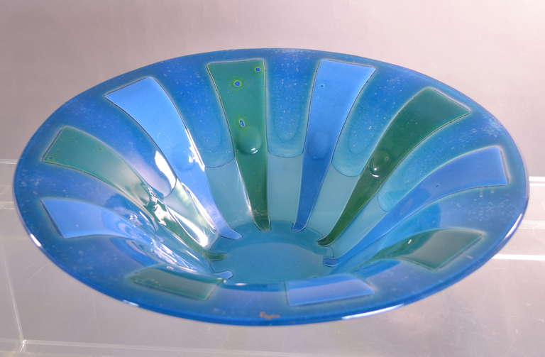 Large Fused Glass Bowl by Higgins