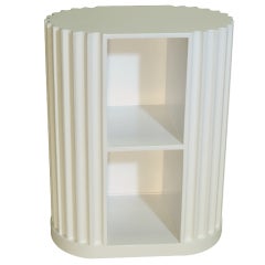 Fluted Side Table -White Lacquered