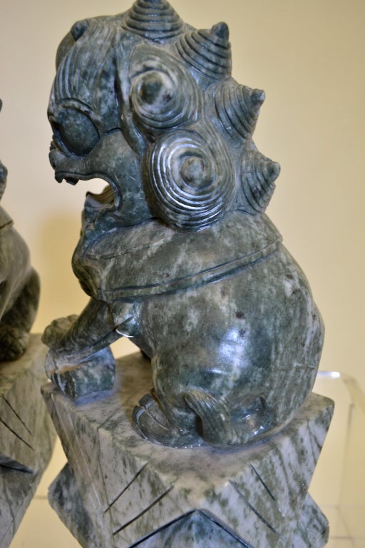 Chinese Carved Stone Foo Dogs