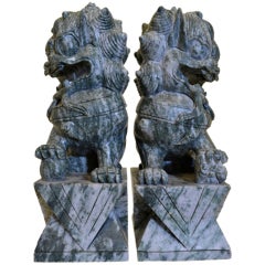 Carved Stone Foo Dogs