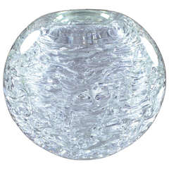 Heavy Glass Spherical Vase by Frantisek Vizner