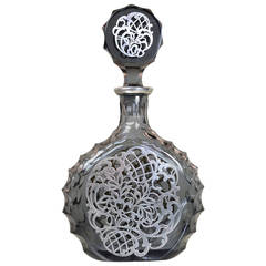Antique Silver Decorated Crystal Decanter