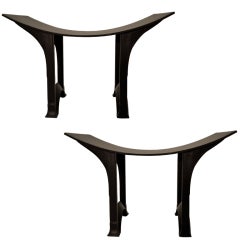 Pair of Steel Oriental Form Benches