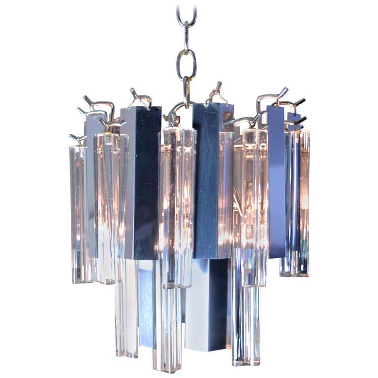 Camer Steel and Glass Chandelier