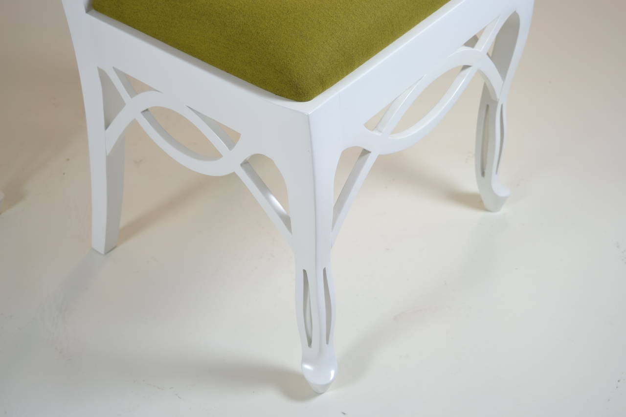 Set of Eight Dining Chairs in the Manner of Frances Elkins, circa 1960 4