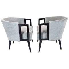 Pair of Modernist Open Armchairs