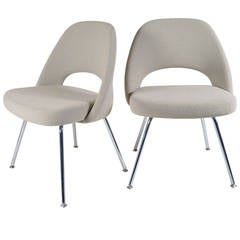Pair Saarinen Executive Armless Chairs