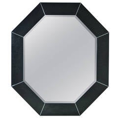 Large Octagonal Mirror in Custom Black Finish 2