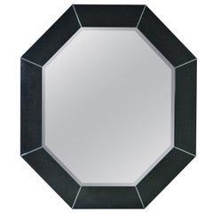Large Octagonal Mirror in Custom Black Finish