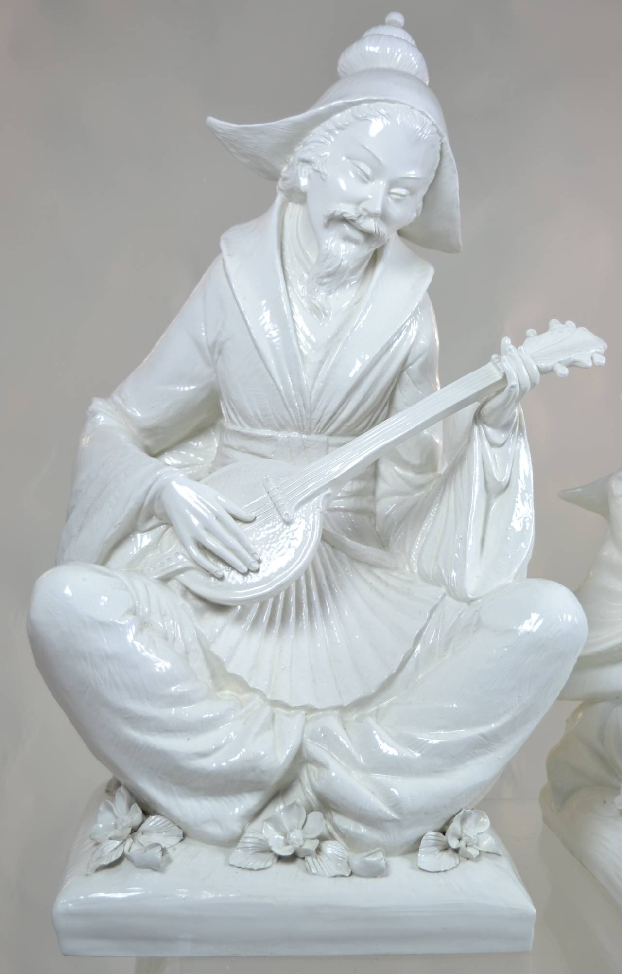Pair of Italian Blanc de Chine Chinoiserie Figures