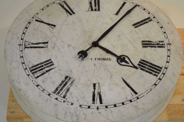 American Large Marble Clock Face by Seth Thomas