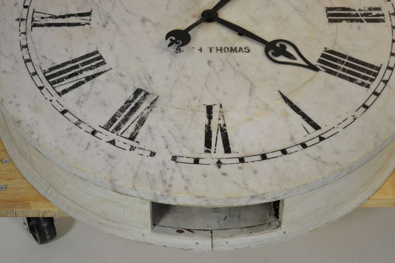 Large Marble Clock Face by Seth Thomas In Good Condition In Norwalk, CT