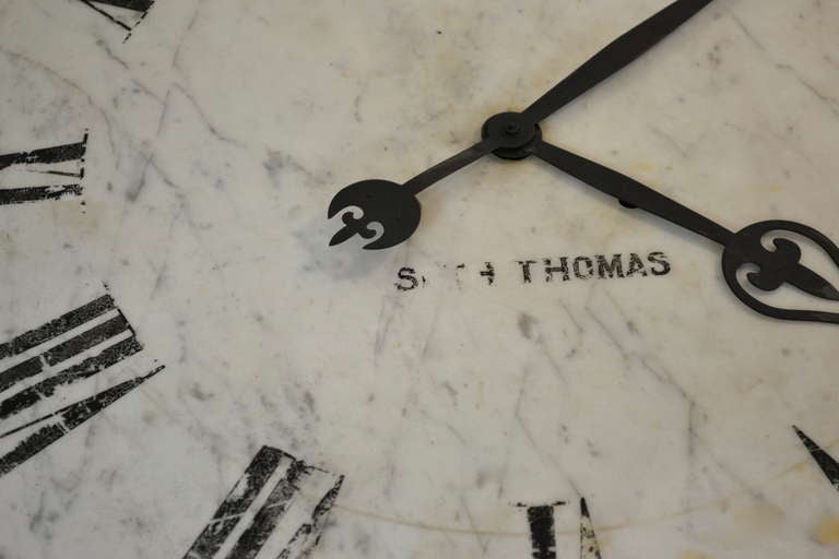 20th Century Large Marble Clock Face by Seth Thomas