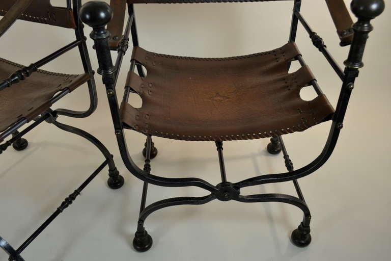 Pair of Spanishstyle Campaign Chairs at 1stDibs