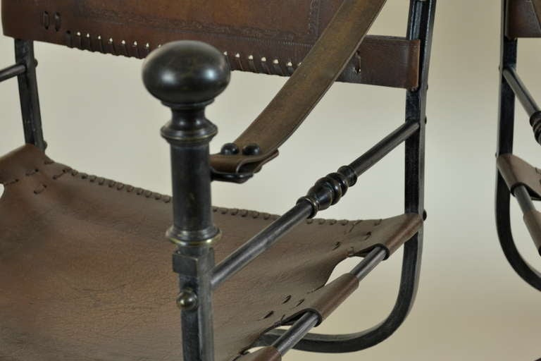 Pair of Spanishstyle Campaign Chairs at 1stDibs