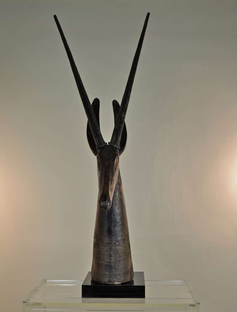 Large Antelope Sculpture In Excellent Condition In Norwalk, CT