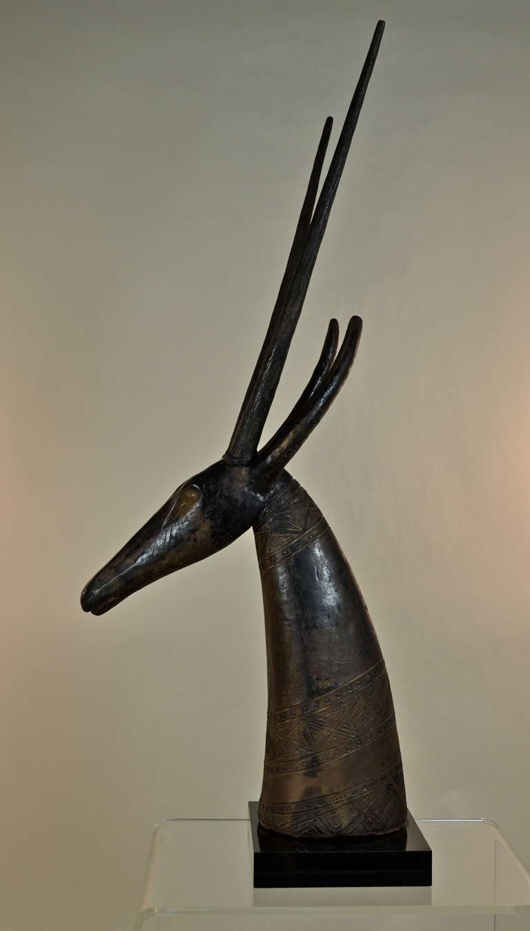 Pottery Large Antelope Sculpture
