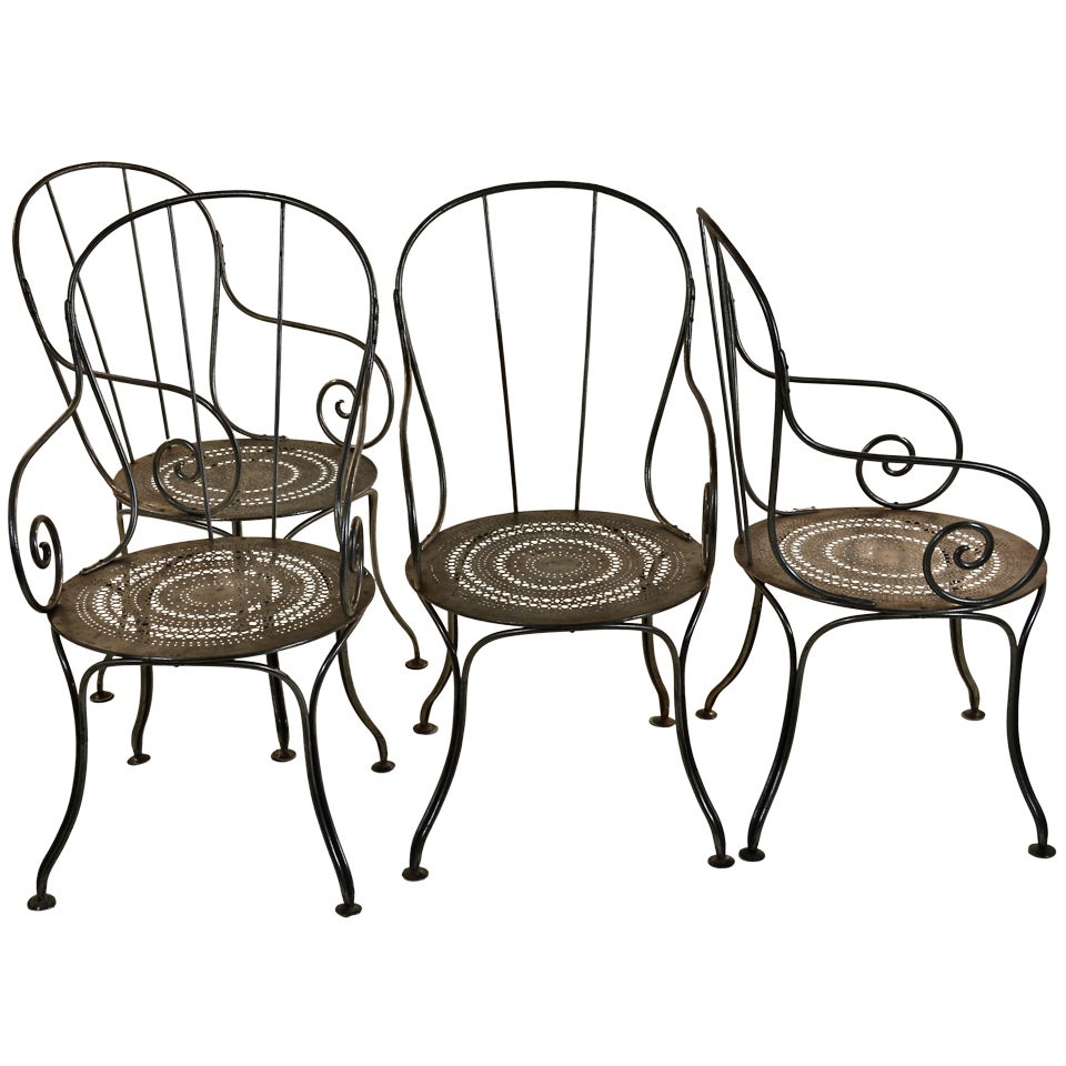 Vintage French Cafe Chairs - Set of 4