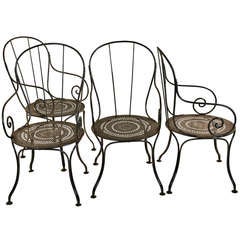 Antique French Cafe Chairs - Set of 4