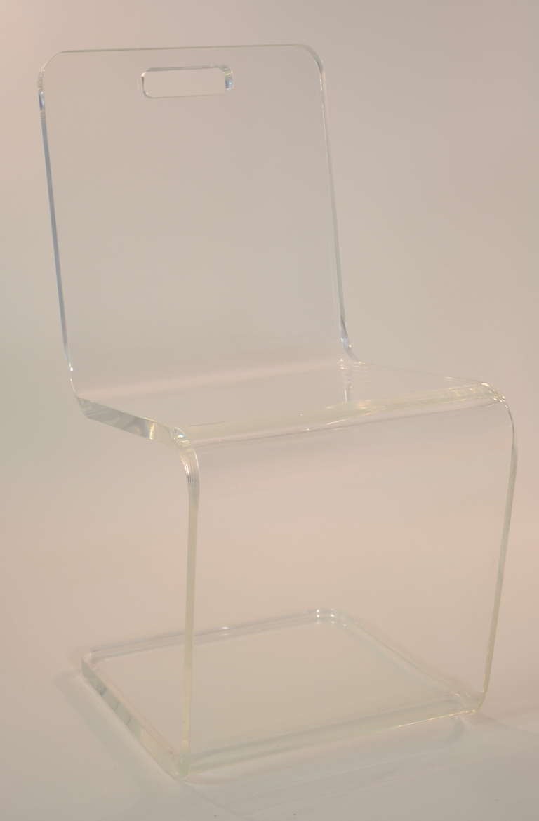 Lucite Cantilever Side Chair In Excellent Condition In Norwalk, CT