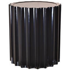 Black Lacquered Fluted Column Table by Drexel