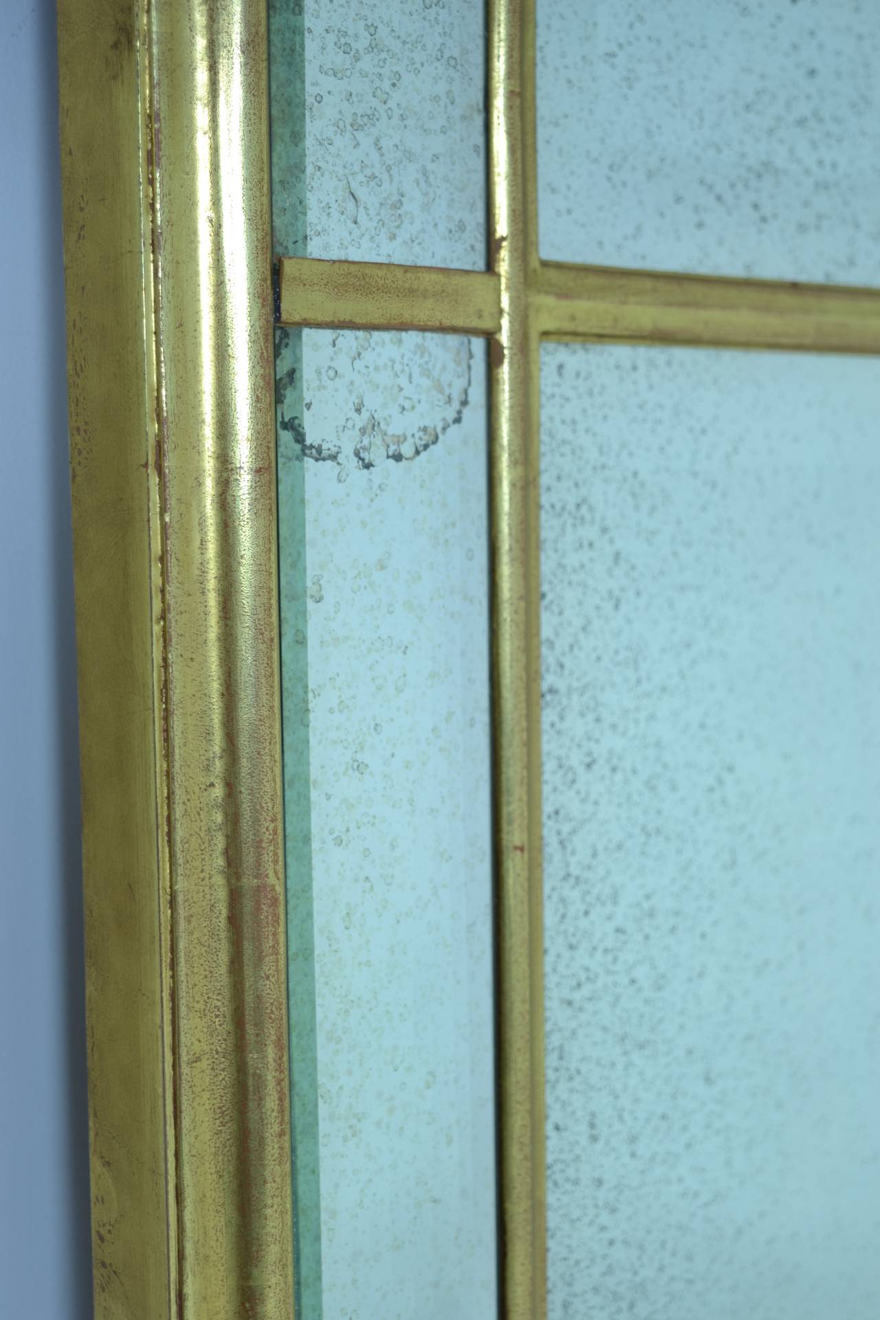 Pair of Water Gilded Trumeau Mirrors with Faceted Surround 2
