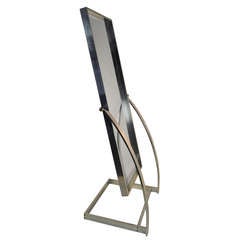 Polished Aluminum Cheval Mirror