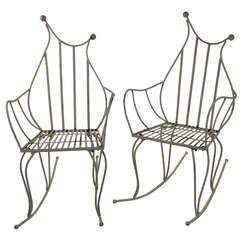 Pair of French Forged Iron Rockers