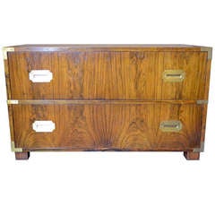 Rosewood campaign-style chest by Baker Furniture