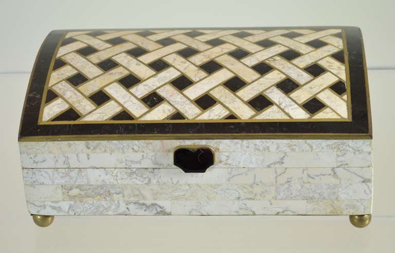 Maitland Smith Inlaid Marble Box