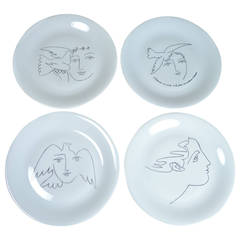 Set of Four Picasso Designed Plates for Limoges