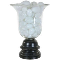 Vintage Blown Glass Urn and Eggs