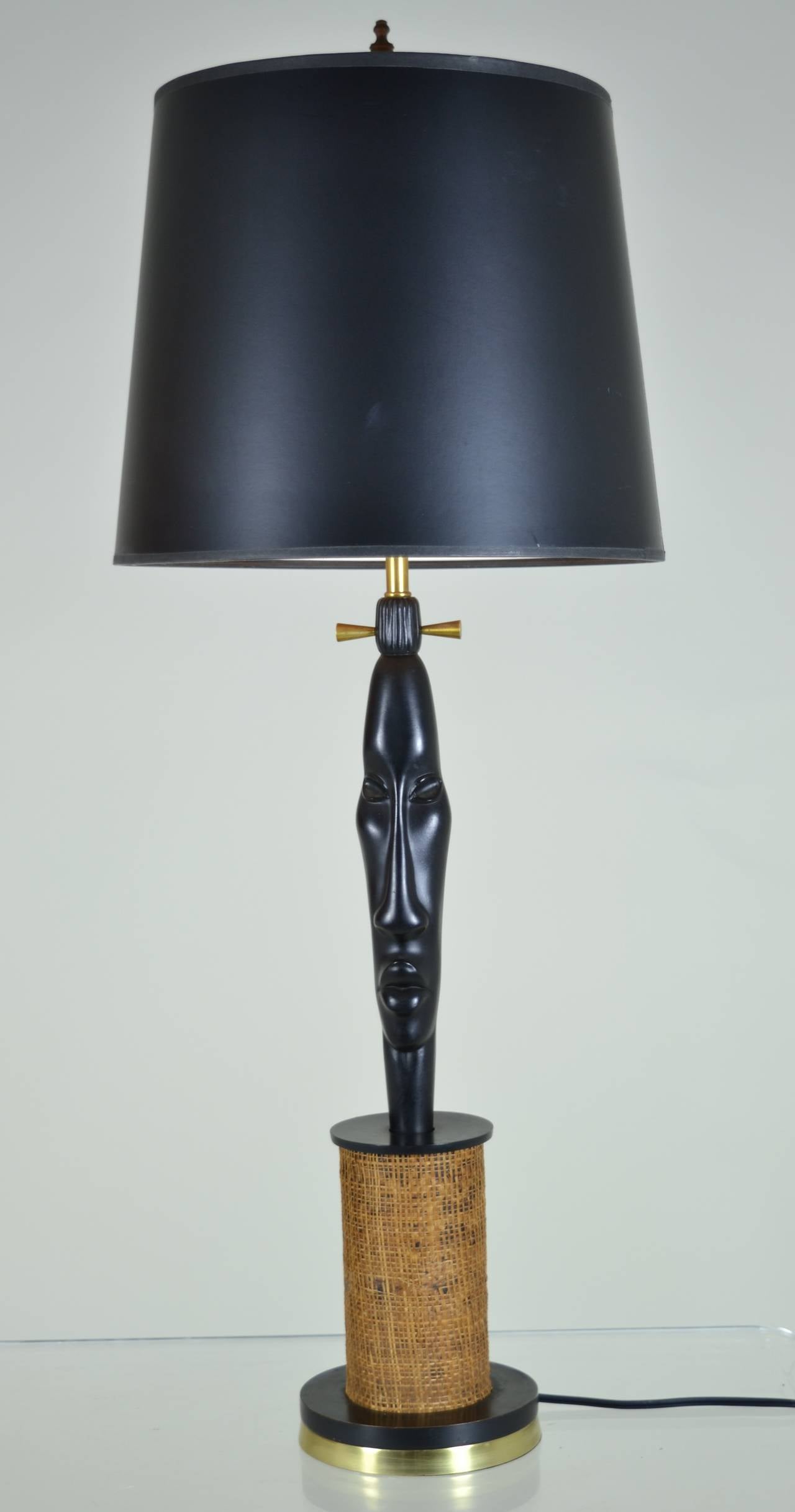 African Style Modern Lamp, Circa 1950s In Good Condition In Norwalk, CT